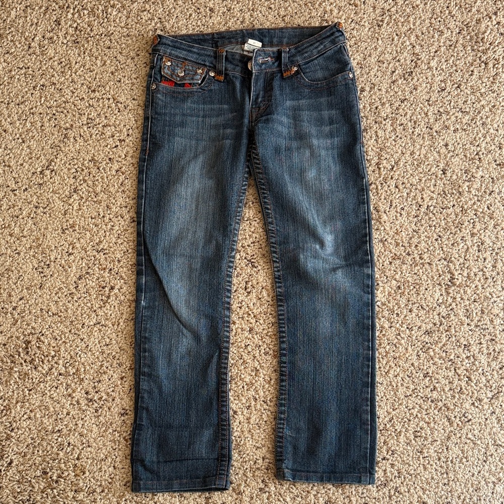 True Religion Dark Blue Straight Leg Jeans